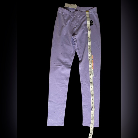 Girls Purple Sparkly Leggings - Picture 3 of 4